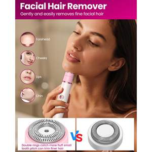 Tondeuse corporelle pour femme, usage humide et sec, chargement USB-C, avec 4 têtes, pour le corps, le bikini, le visage, les sourcils, le nez et les oreilles - Product Image 6