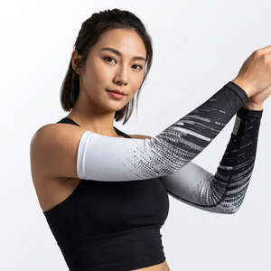 Mangas de compresión duraderas y personalizables con estampado digital, transpirables y de secado rápido para golf y ciclismo - Product Image 1