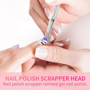 Fabricante de Pakistán, Lima de pie de doble punta, empujador de cutículas de uñas, piedra de acero inoxidable, moda profesional, duradero, esmalte de callos - Product Image 3