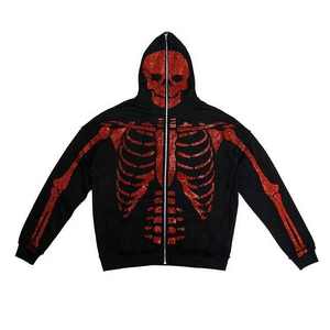 Sweat à capuche unisexe surdimensionné avec strass Streetwear Automne Hiver Vêtements Pull Bedazzled Bling Rinestoned Shiny logo Hoodies - Product Image 2