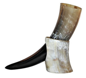Corne à boire Viking à gravure Antique polie corne à boire viking naturelle de haute qualité - Product Image 5