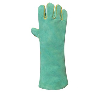 Gants de sécurité jaunes en cuir fendu en cuir de vachette de vache bon marché d'usine gants de travail en cuir de soudage pour travailleurs hommes femmes - Product Image 2