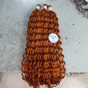 Extensions de cheveux humains Kinky Curly Bundles Super Double Drawn avec 4x4 5x5 6x6 hd Lace Closure Orange Ginger Color - Product Image 2