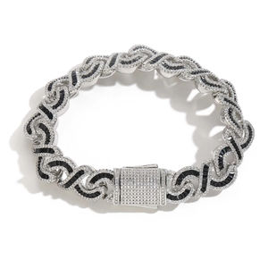 Cadena Cubana Infinita de Plata de Ley 925 de 10 mm con Moissanita, Collar Cubano Personalizado con Incrustaciones de Diamantes para Hombre y Mujer - Product Image 4