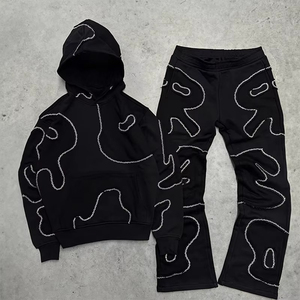 <b>Top</b> Selling Customizable Men's Tracksuit with Rhinestones Reasonable Price OEM Services Customized Logo tracksuit 100% cotton - Product Image 6