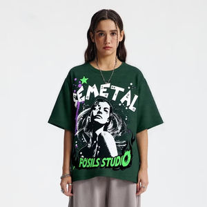 Camiseta de Algodón Transpirable, Anti-Pilling, con Estampado Personalizado para Atuendos Casuales y Uso Diario - Product Image 3