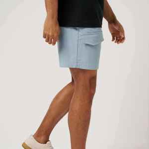 Shorts cargo pour homme à séchage rapide avec fermeture éclair, motif rayé imprimé personnalisé, méthode de tissage tricotée, poche latérale utilitaire, vente chaude - Product Image 2