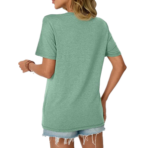 เสื้อยืดผู้หญิงโพลีเอสเตอร์ แห้งเร็ว ระบายอากาศดี เนื้อผ้านุ่ม สวมใส่สบาย ยืดหยุ่น กระชับรูปร่าง น้ำหนักเบา เหมาะสำหรับการออกกำลังกายและสวมใส่ในชีวิตประจำวัน - Product Image 6