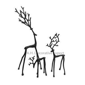 Sculptures de cerfs d'animaux au design haut de gamme avec une sculpture noire mate durable de haute qualité moderne pour la décoration de bureau et de maison - Product Image 6