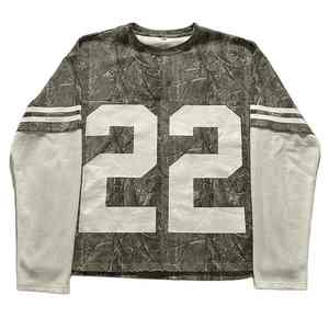 T-shirt à manches longues de haute qualité, graphiques personnalisés, double couche, 100% coton jersey, coupe régulière, respirant, écologique, 300g - Product Image 1