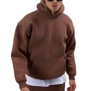 Sweat-shirts à capuche pour hommes personnalisés, épaules tombantes, 100% coton, surdimensionnés, chauds pour l'hiver, motif uni, sweat-shirts à capuche pour hommes - Product Image 1