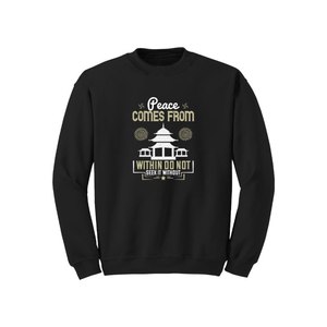 Sweat-shirt en coton mélangé Style décontracté Bouddha Thèmes Imprimer 12 options de couleur 260-280 GSM Placement de conception personnalisable ODM - Product Image 2