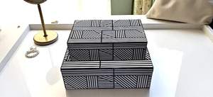 แฟชั่นแม่ของไข่มุกฝังเครื่องประดับกล่องหินอ่อนสำหรับตกแต่งกล่องฝังเครื่องประดับต่างหูแหวนและสร้อยคอกล่องเครื่องประดับ - Product Image 2