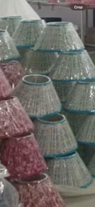 Nuevas pantallas de tela de terciopelo con pantalla de impresión Digital de lino plisado y anillo superior E27 anillo plano para lámparas colgantes sombra - Product Image 6