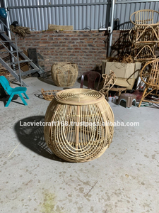 Mesa de Centro de Ratán Natural Hecha a Mano, Mesa Auxiliar Boho Minimalista, Mueble de Salón con Acentos Tejidos en Mimbre Sostenible - Product Image 5
