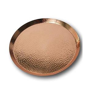 Bandeja de servicio de cobre redonda hecha a mano, plato de diseñador de calidad superior, artículos de hotel, bandeja de servicio de cobre al por mayor - Product Image 2