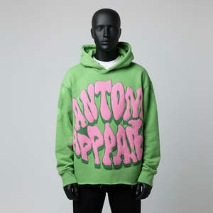 เสื้อสเวตเชิ้ตแบบมีฮู้ดสำหรับผู้ชาย ผ้าถักโครเชต์ 400gsm บุซับในหนา ผ้าฝ้าย 100% ทรงโอเวอร์ไซส์ ลายตัวอักษร แบบสั่งทำพิเศษ - Product Image 5