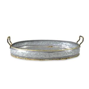 Bandeja de Metal para servir alimentos de último diseño, bandeja de postre de lata galvanizada de forma Rectangular de Calidad exclusiva, hecha en India, elegante servicio - Product Image 3
