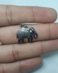 ELEPHANT Pendentif en argent sterling 925 pavé de diamants taille 20X13MM - Product Image 4