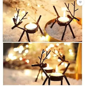 Metal Iron Black Reindeer Candle <b>Holder</b> Christmas Decorative Candle <b>Tealight</b> Candlestick Candle <b>Holder</b> in Reasonable Price - Product Image 4