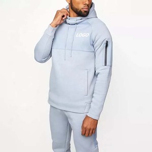 Custom Print Premium Jogging Gym Pullover Tracksuit Slim fit Men's Clothing Track Suit Cotton Fleece Hoodie and Jogger <b>Set</b> 2025 - Product Image 2