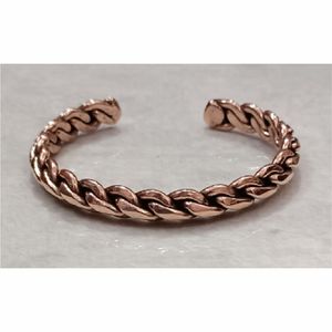 Pulsera de abalorio con cuentas martilladas de cobre Unisex, diseño atractivo, brazalete de aleación de moda para niñas, forma de número/patrón - Product Image 5