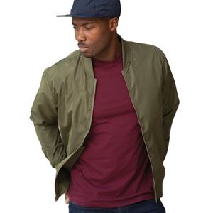 Blouson aviateur à manches longues avec logo de broderie personnalisé OEM pour hommes fermeture à glissière beige avec poches pour les mains pour la saison de printemps - Product Image 6
