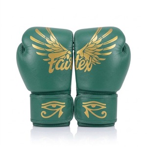 ถุงมือชกมวย Fairtex คุณภาพสูง สีเหลือง หนังแท้ น้ำหนักเบา ปรับแต่งโลโก้ได้ พร้อมเชือกผูก สำหรับฝึกซ้อมและแข่งขัน MMA มวยไทย - Product Image 4