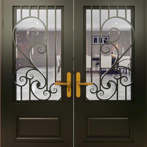 Puerta de entrada elegante de hierro forjado del proveedor de Vietnam de puertas decorativas de acero para villas, casas y grandes entradas - Product Image 1