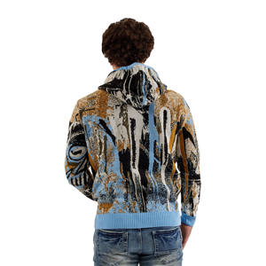 Sudadera con capucha con logotipo frontal personalizado al por mayor 100% algodón Jersey tela bolsillo diseño impreso digital transpirable invierno hombres - Product Image 4