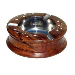 ที่เขี่ยบุหรี่ไม้ขนาดกะทัดรัดชามกลมเรียบสำเร็จที่วางบุหรี่อุปกรณ์ตกแต่งโต๊ะ - Product Image 2