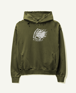 Sudadera con capucha desgastada de alta calidad para hombre, tela suave, ropa informal/para exteriores, Sudadera de punto estampada de algodón 100% ecológica, lavado personalizado - Product Image 1