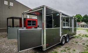 Nouveau camion de restauration rapide Blackout 8.5x22 en aluminium et fibre de verre, 4 roues, résistant à la rouille, avec GPS intégré, chauffage intégré, garantie 3 ans, barbecue - Product Image 4