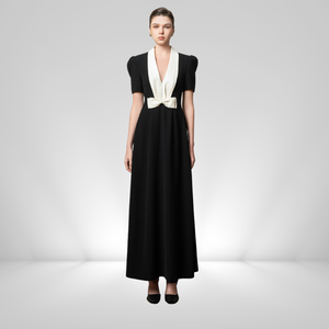 Haute qualité femmes bureau robe AKINA longue robe 129 Cm 100% Polyester étiquettes personnalisées femmes vêtements en gros prêt à expédier - Product Image 5