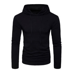 Camisetas con capucha de algodón de la mejor calidad con capucha de manga larga personalizadas de lana Lisa para hombre - Product Image 6