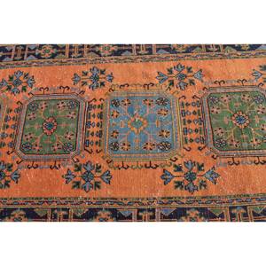 พรมปูพื้นสไตล์ตุรกี4.4ชิ้นแบบงานเย็บปะสุดคลาสสิกสีส้มสีน้ำเงินสำหรับห้องนั่งเล่นพรมทางเดินทรงสี่เหลี่ยมผืนผ้าทำจากยางลาเท็กซ์ - Product Image 5