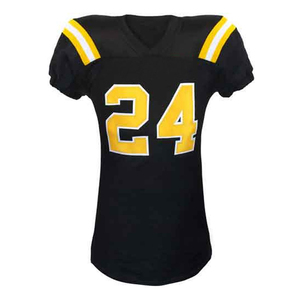 Venta al por mayor de uniformes de fútbol americano personalizados de los hombres de manga corta de sarga Sublimado Jersey personalizado nombre Número Pantalones - Product Image 2