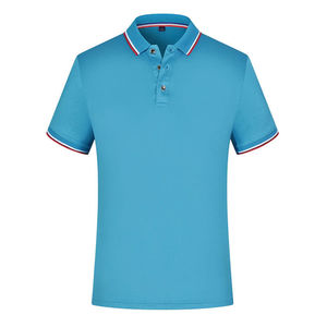 Polo à manches courtes pour homme en couleur unie - Tissu en coton éponge respirant anti-boulochage de marque 100% coton pour l'été - Product Image 4