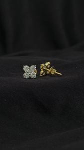 ต่างหูเพชรกลมสีทองโรแมนติก4ชิ้น VVS EF ต่างหูเพชรที่ปลูกในห้องทดลองคุณภาพสูงและสง่างาม - Product Image 2