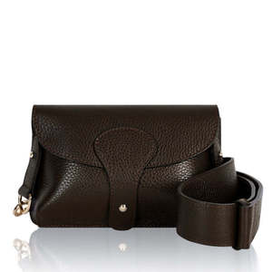 Bolso bandolera de cuero italiano con correa ancha y gruesa - Mediano - PS587 - Product Image 1