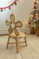 Chaise d'enfant en rotin marguerite nouvelle chaise d'enfant de conception chaise d'enfants en rotin fabriquée à la main avec dossier floral