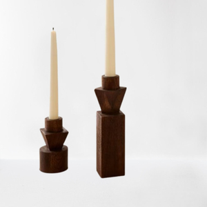 Juego de candelabros de madera Natural, candelabro de madera de 2 piezas para cocina, restaurante, iluminación, accesorio de decoración de Navidad - Product Image 4