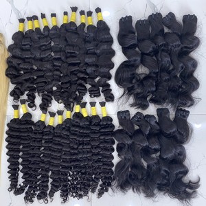 VENTE EN GROS PROFONDE VAGUE CHEVEUX EN VRAC NATUREL NOIR VAPEUR CURL CUTICULE ALIGNÉ REMY 100% EXTENSIONS DE CHEVEUX HUMAINS VIERGES - Product Image 2