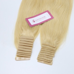 ผมต่อแบบยืดผมสีบลอนด์อ่อนแบบเทปแบบบางตรง - Product Image 3