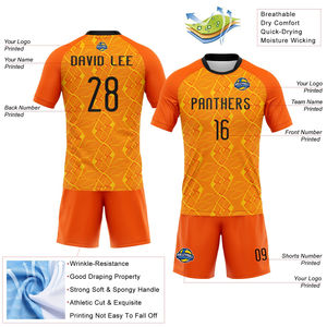 Nuevo Diseño Personalizado de Uniforme de Voleibol con Sublimación Geométrica Naranja, Negro y Amarillo, Jersey de Secado Rápido y Transpirable, Conjunto de Equipación para Equipo - Product Image 3