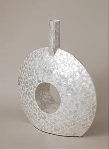 Jarrón de nácar de lujo hecho a mano decorativo con incrustaciones de concha florero elegante Capiz jarrón decorativo proveedor mayorista de Vietnam - Product Image 2