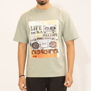 T-shirts unisexes vintage en tissu jersey peigné en coton teinté uni 200GSM Plus Size Blank Bangladesh Factory Tees - Product Image 3