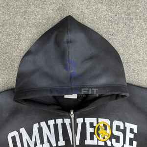 Sudadera con capucha Varsity personalizada de gran tamaño 100% algodón con cremallera frontal bordado parches en el pecho elementos de manga impresos lavado de invierno - Product Image 2