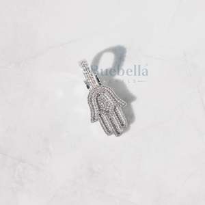 Bijoux Hip Hop Glacé Collier Personnalisé Rappeur Main de Moissanite Collier Argent 925 VVS Mossanite Femmes Pendentif - Product Image 2