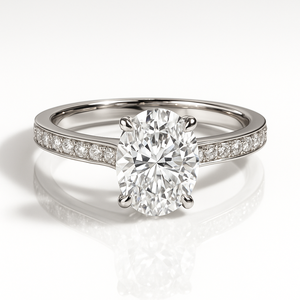 High Quality 925 Silver VVS Moissanite Diamond <b>Ring</b> withOval Cut and White Gold Overlay for Womens Wedding Engagement <b>Ring</b> - Product Image 3